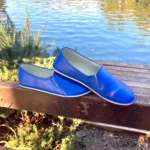 Blue handmade barefoot loafer