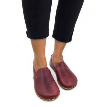 Women’s Burgundy Barefoot Earthing Loafer