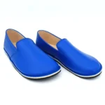 Barefoot Blue Leather Loafer For Women Rubber Sole