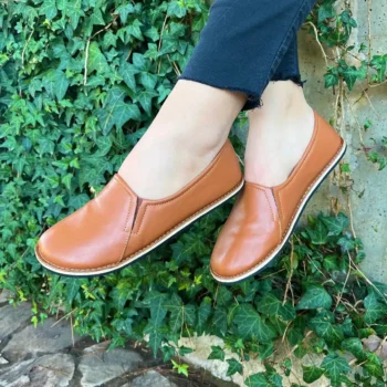 Barefoot Women Loafer Elasticated Tan