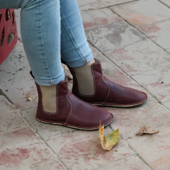 Women’s Burgundy Barefoot Chelsea Boots