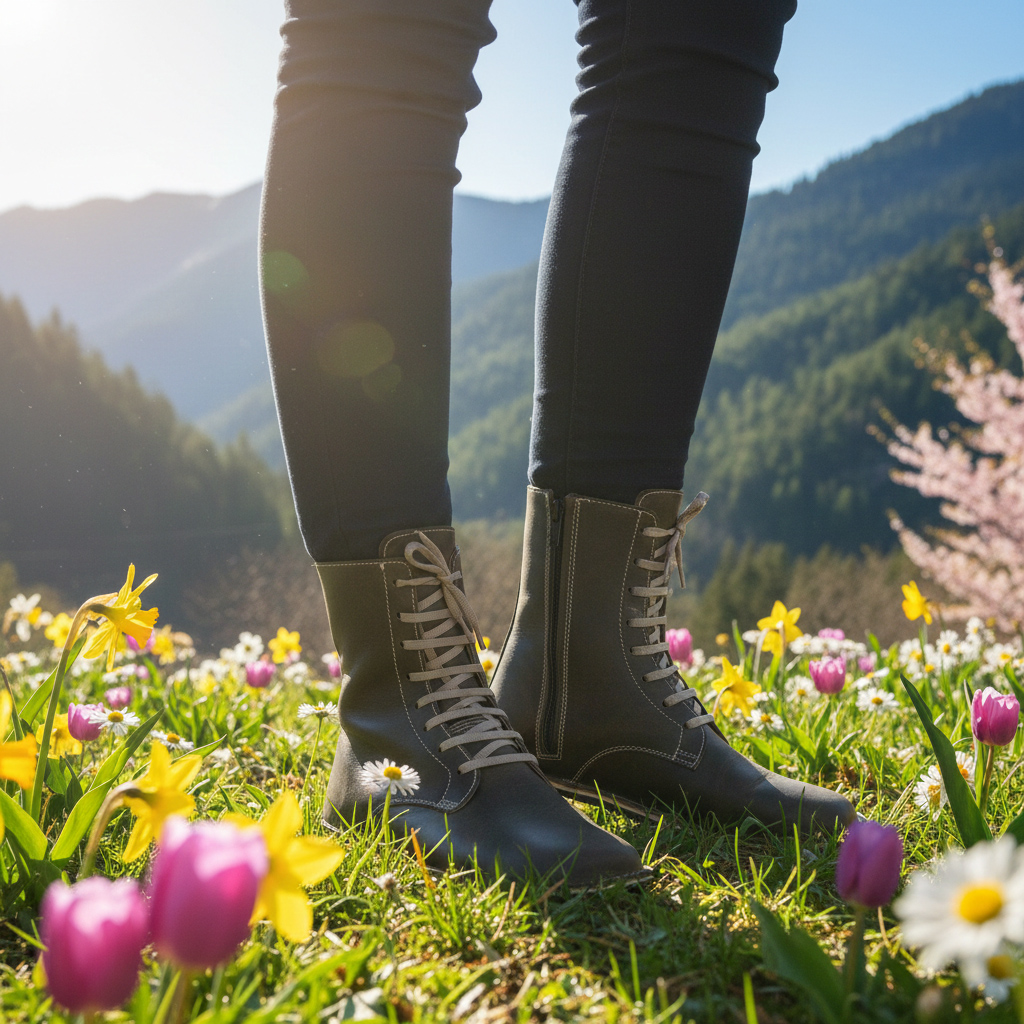women's green barefoot boots