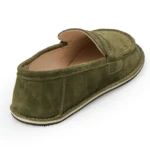 suede green leather loafer