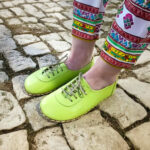 women-barefoot-green-shoes
