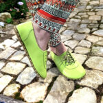 women-barefoot-green-shoes