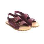 Burgundy Barefoot Earthing Double Buckle Sandals