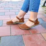 Brown Suede Minimalist Women Sandals
