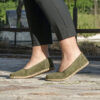 Green Suede Grounding Ballet Flats