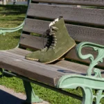 Women’s Green Suede Earthing Long Boots