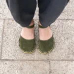 Women's Green Suede Minimalist Grounding Sandals