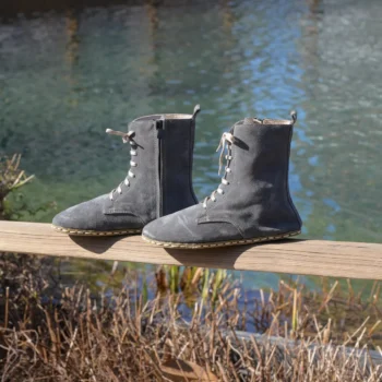 Women’s Gray Suede Earthing Long Boots