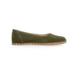 Green Color Suede Ballet Flat Shoe