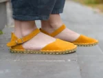 Women’s Yellow Suede Minimalist Grounding Sandals