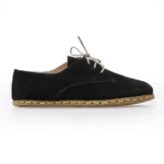 Black suede oxford shoes