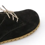 Black suede oxford shoes