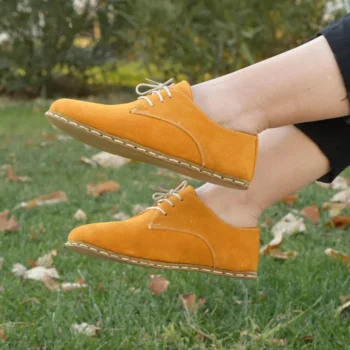 Women's Grounding Yellow Suede Oxford Shoes