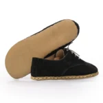 Black suede oxford shoes