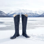 women barefoot high boots