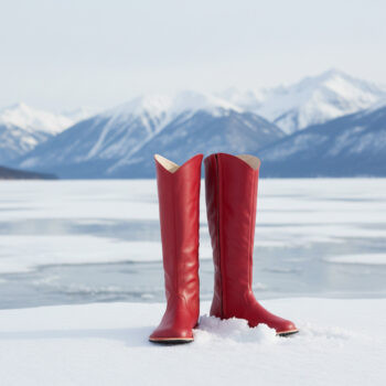 Barefoot Knee High Boots Red
