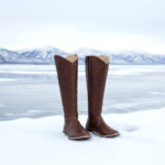 dark brown high boots for women