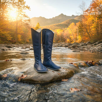 Barefoot Knee High Boots Navy Blue