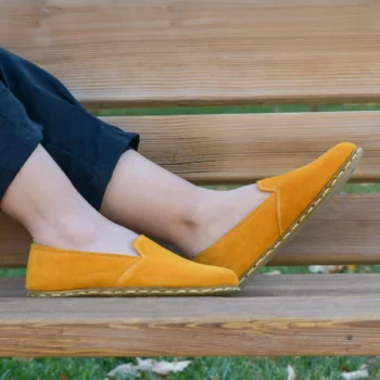 Women's Earthing Yellow Suede Barefoot Loafer