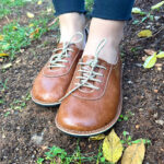 Brown handmade leather sneakers