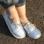 Women’s Silver Barefoot Boat Moccasins