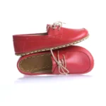 Women’s Red Barefoot Earthing Moccasin With Laces