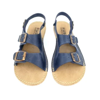 Women's Navy Blue Double Buckle Barefoot Sandals