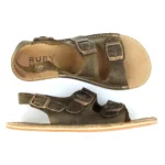 Women’s Olive Green Double Buckle Barefoot Sandals