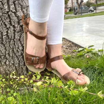 Women’s Dark Brown Open Toe Buckle Sandals