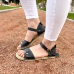 Women’s Black Open Toe Buckle Sandals