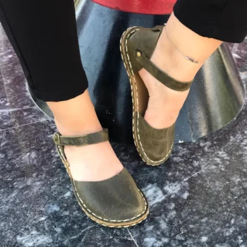 Olive Green Minimalist Earthing Sandals