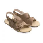 Taupe Suede Double Buckle Women Sandals