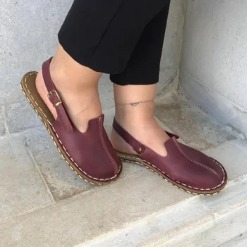 Burgundy Lady Bug Earthing Sandals