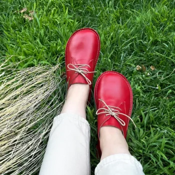 Women’s Red Barefoot Oxford Shoes