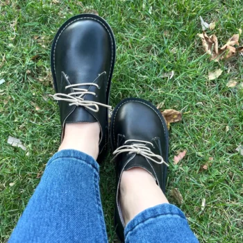 Women's Black Barefoot Oxford Shoes