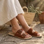 Women’s Barefoot Slippers – Brown Suede Leather