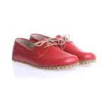 Women’s Red Barefoot Earthing Moccasin With Laces