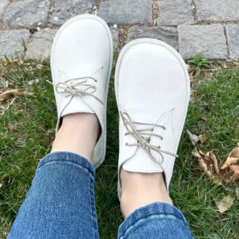 Women’s White Barefoot Oxford Shoes