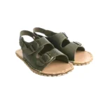 Olive Green Barefoot Earthing Double Buckle Sandals