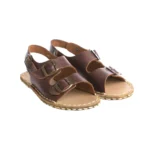 Dark Brown Barefoot Earthing Double Buckle Sandals