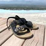 Women’s Black Double Buckle Barefoot Sandals