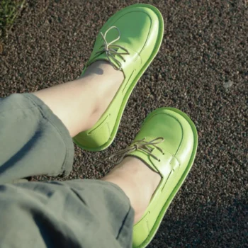 Women’s Pistachio Green Barefoot Boat Moccasins