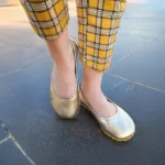 Gold Color Leather Ballet Shoes 2442ffe