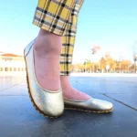 Gold Color Leather Ballet Shoes 2442ffe