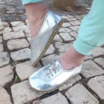 Women Barefoot Sneakers Silver leather 243t3gq