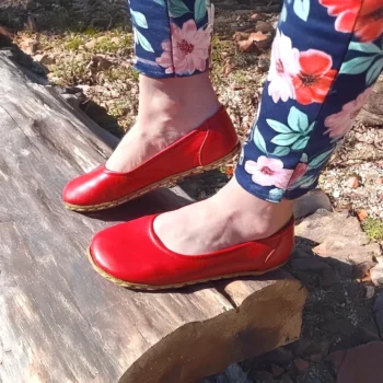 Red Earthing Ballet Flats