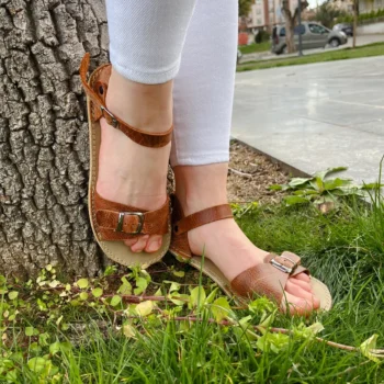 Women’s Brown Open Toe Buckle Sandals